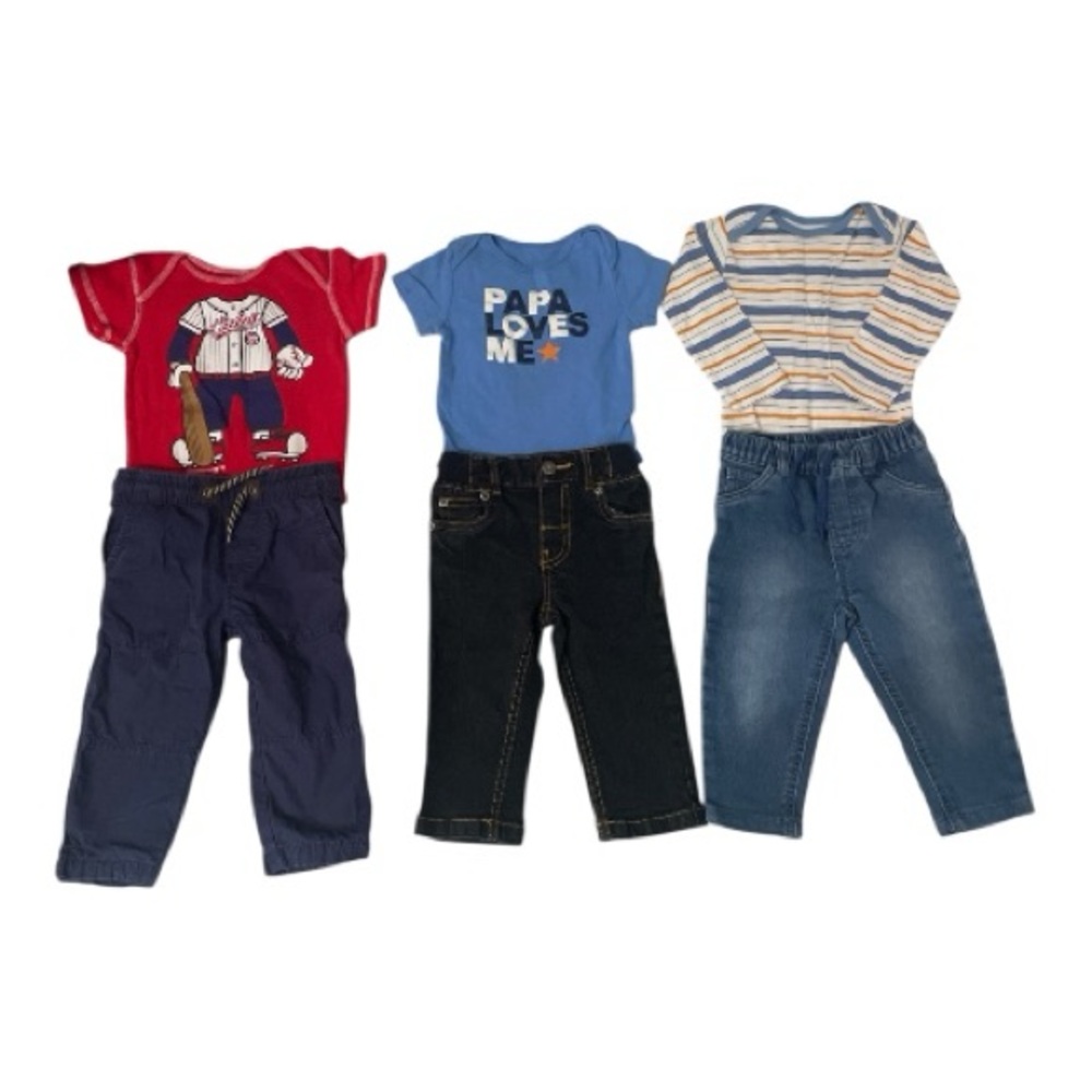 Kids Matching Set - Red, Blue, and Striped Outfits